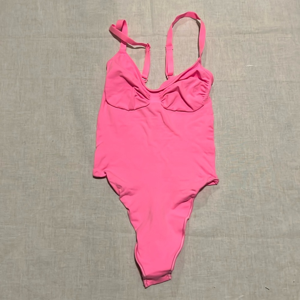 SKIMS Hot Pink One-Piece Bodysuit
